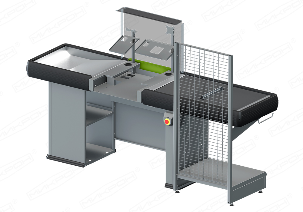 Checkout counter with conveyor belt